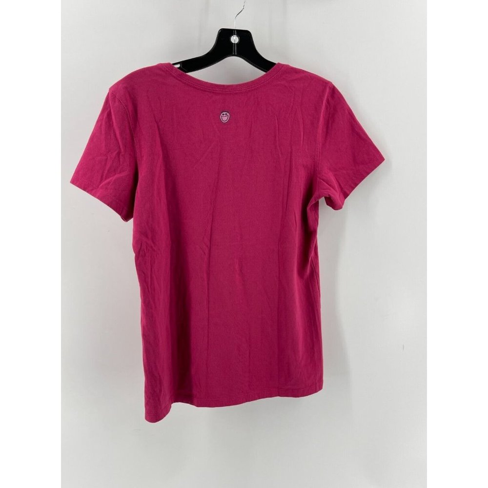 Life is Good Wine Glass Pink Short Sleeve Graphic Print T Shirt Tee Size Small - Picture 5 of 12